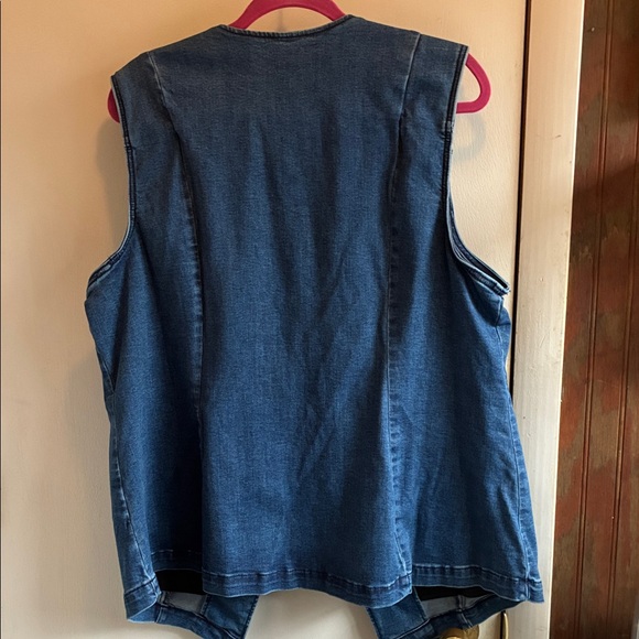 Torrid Dark Blue Denim Vest with Gold Buttons - Picture 4 of 5